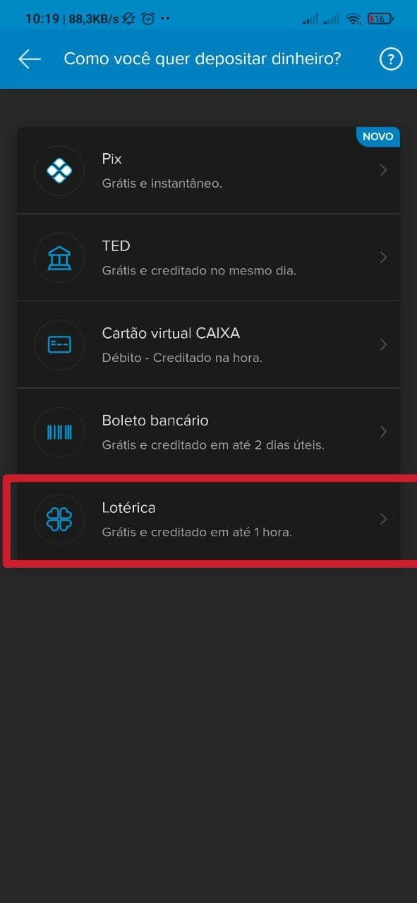 Adicionar Dinheiro via lotérica Mercado Pago