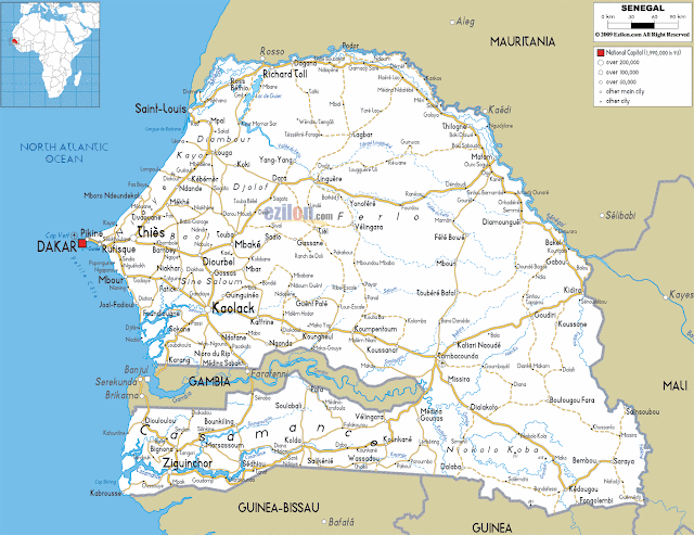 Sénégal - Cartes géographiques et touristiques du Sénégal