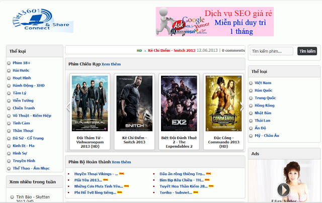 Chia sẻ 4 Template Blogspot làm site phim 