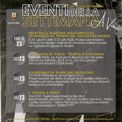 Alcuni eventi a Vinci (la città che ha dato i natali a Leonardo)!