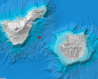Agaete y Candelaria sienten un terremoto entre las islas de Gran Canaria y Tenerife
