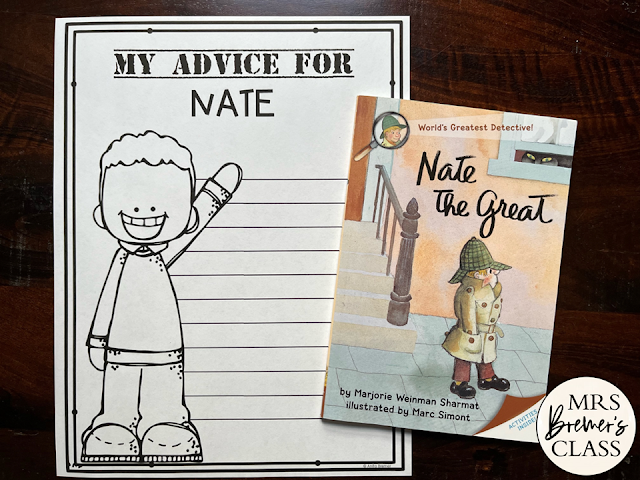 Nate the Great book study unit with Common Core aligned literacy companion activities for First Grade and Second Grade