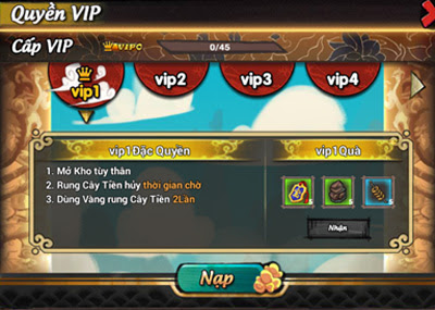 Hướng dẫn nâng cấp VIP trong game Lãng Khách