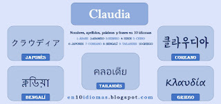 "Claudia" en Japonés, Coreano, Bengalí, Tailandés y Griego