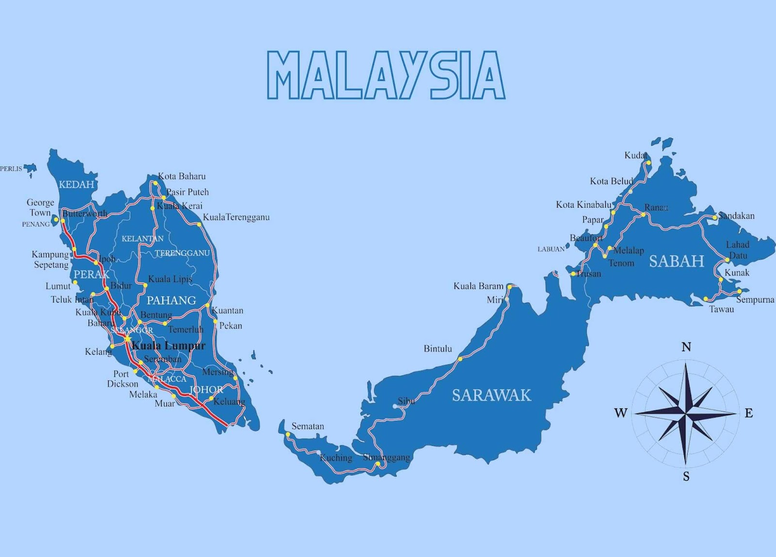 Gambar peta Malaysia terkini 2022