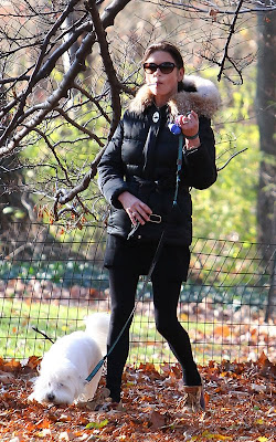 Catherine Zeta-Jones Walking her Dog in Central Park Pics