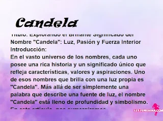 significado del nombre Candela