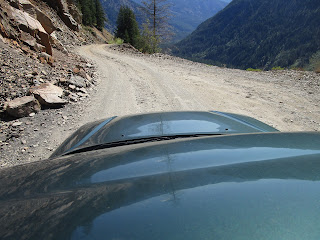 a wide spot in the road coming down from Hart's Pass