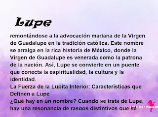 ▷ Significado del nombre Lupe