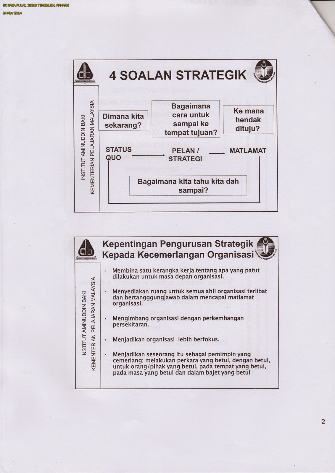 Program i-Think SK Paya Pulai: Perancangan Strategik