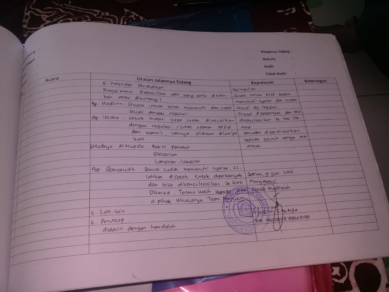 Contoh Notulen Rapat Ketentuan Kelulusan Siswa