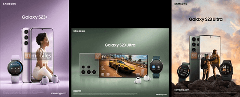 Samsung Galaxy S23 series alleged promotional photos