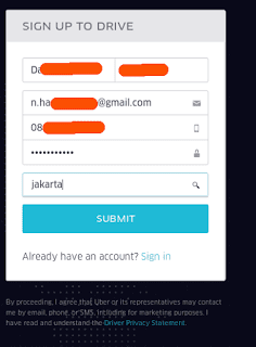 Daftar Online Uber Taksi