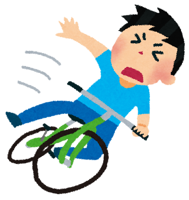 自転車で転んだ男性のイラスト