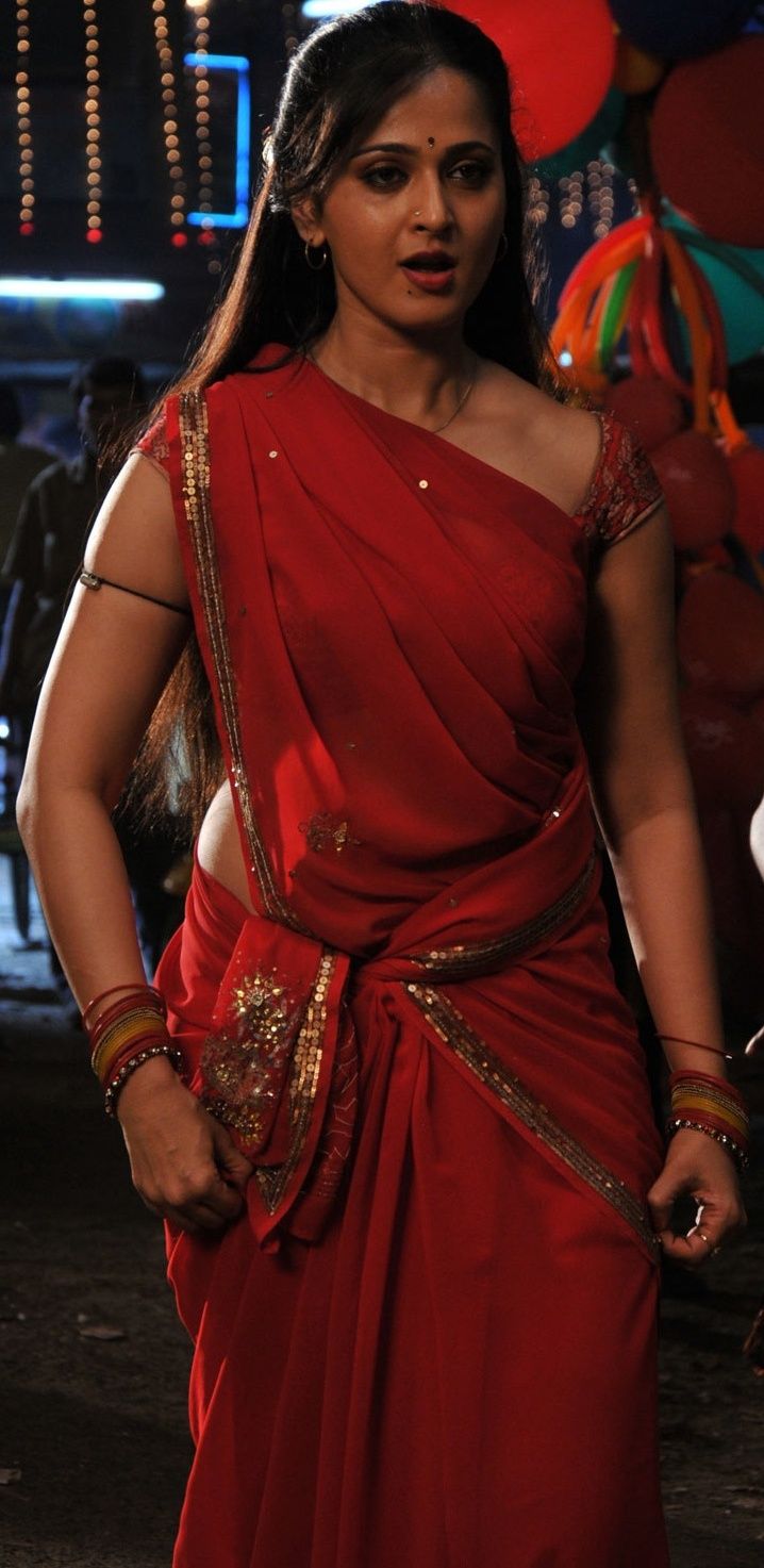 Anushka In Red Saree Photos Gallery 