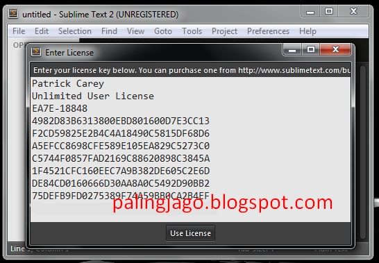 Cara Aktivasi Sublime Text 2