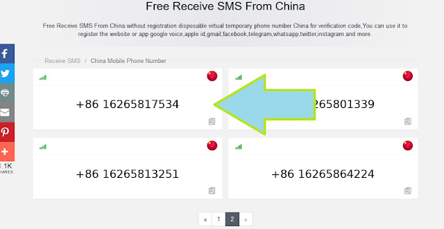 ارقام وهمية صينية لاستقبال الرسائل Receive SMS Online China