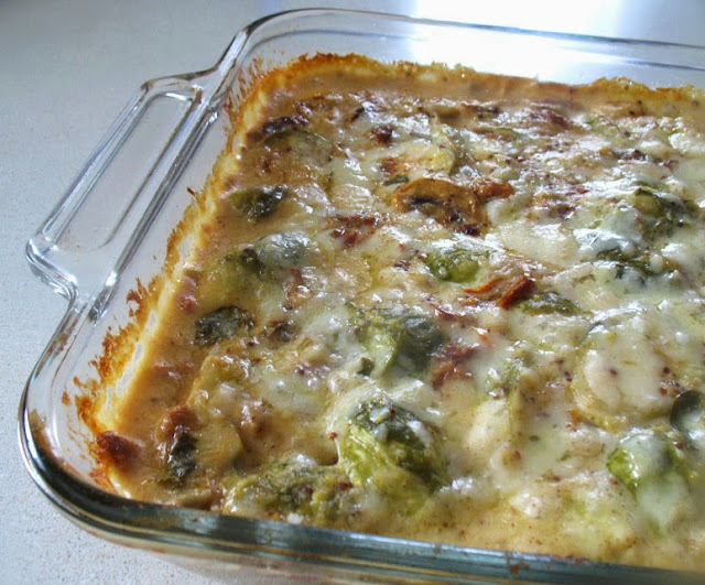 brussels sprout and mushroom gratin