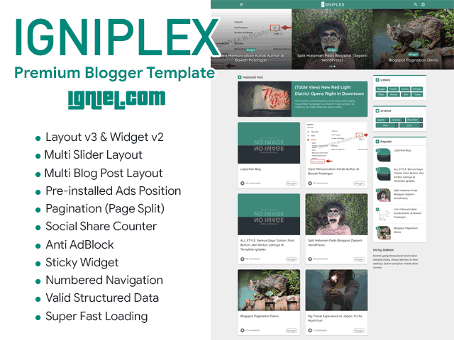 Igniplex 2.1 Premium Responsive Blogger Template - Responsive Blogger Template