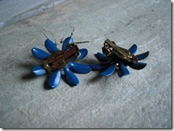 blue daisy enamel earrings