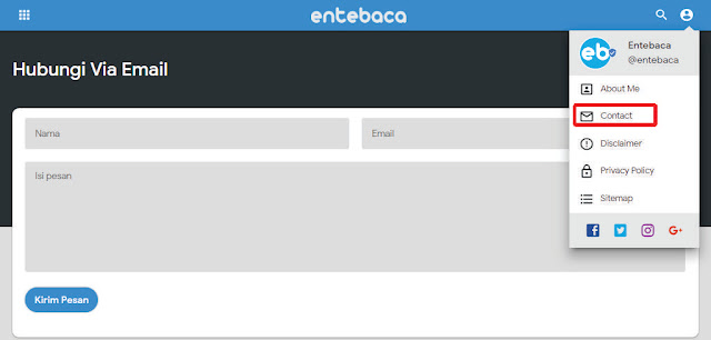 Cara Membuat Contact Us Untuk Blog Baru