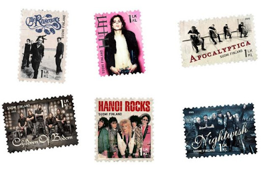 Hanoi rocks, apocalyptic, the rasmus, him ja children of bodom postimerkissä