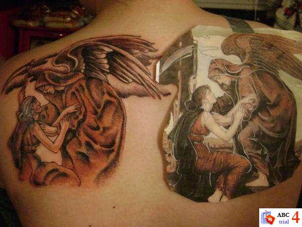 Back Angel Men And Women Tattoos Desaign