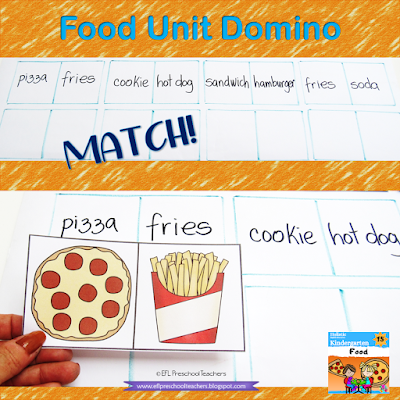 Food unit domino reading game