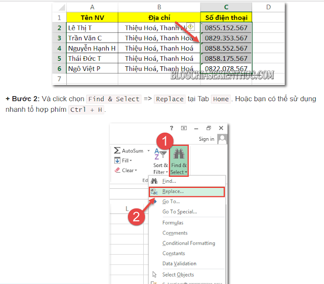 2 cách xóa bỏ dấu chấm trong dãy số trên file Excel nhanh nhất