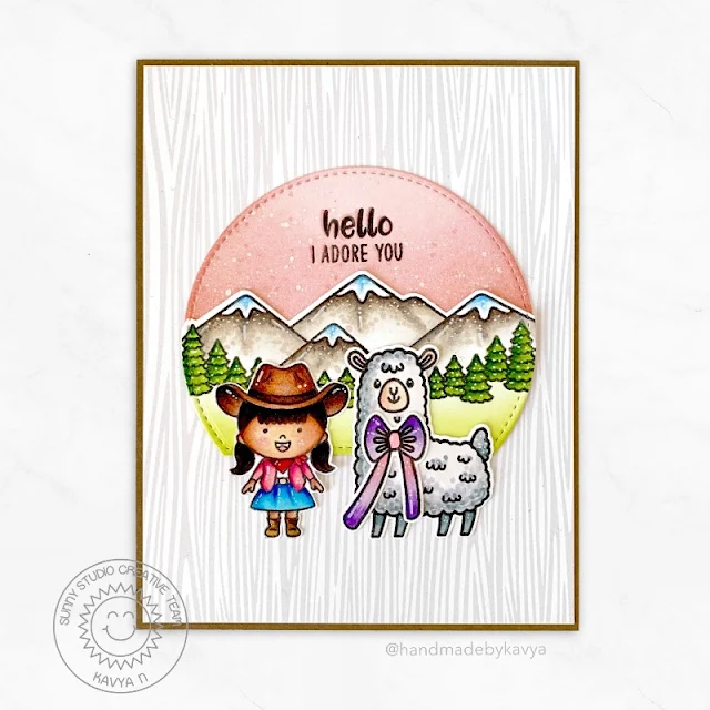 Sunny Studio Stamps: Lovable Llama Little Buckaroo Country Scenes Friendship Card by Kavya