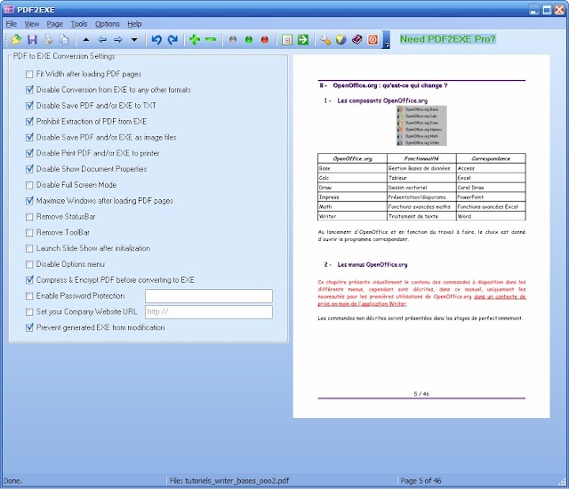 Convertissez un fichier PDF en EXE avec PDF2EXE