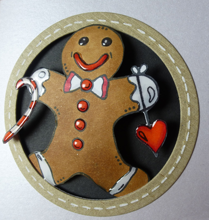 Gingerbread men Card using Woodware Stamps