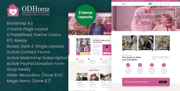 Best Senior Care Responsive Website Theme