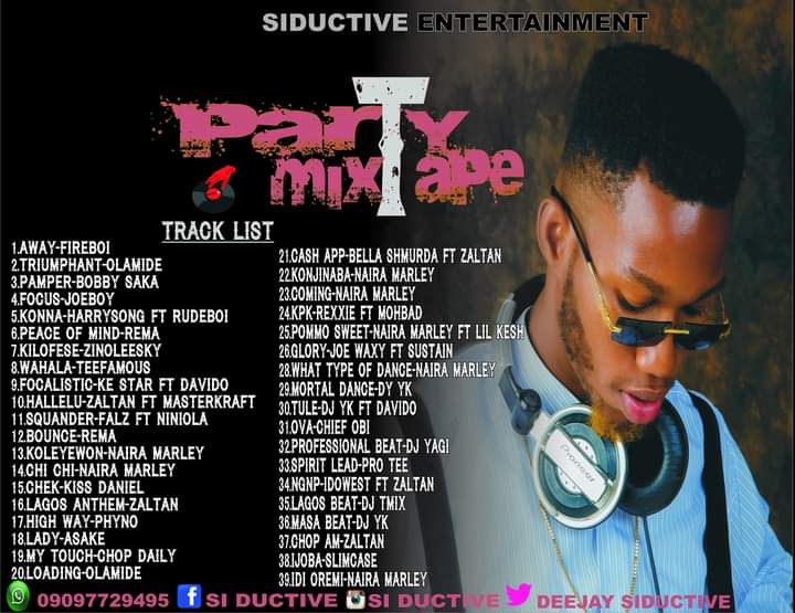 [Mixtape] Dj siductive - Party mixtape ( 39 tracks mixtape) #Arewapublisize