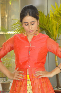 Simrat in Orange Anarkali Dress 19.JPG