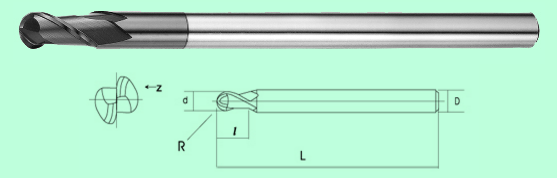 Dao phay cầu thân dài Carbide  