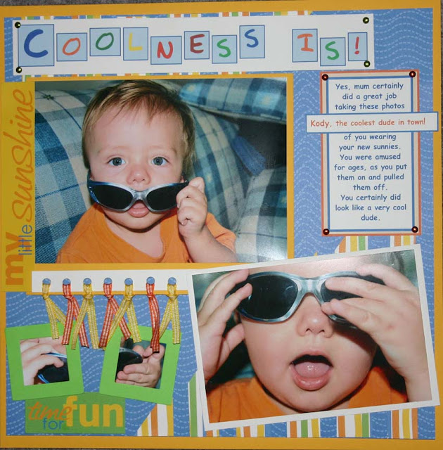 Scrapbooking Layout Idea for Boys