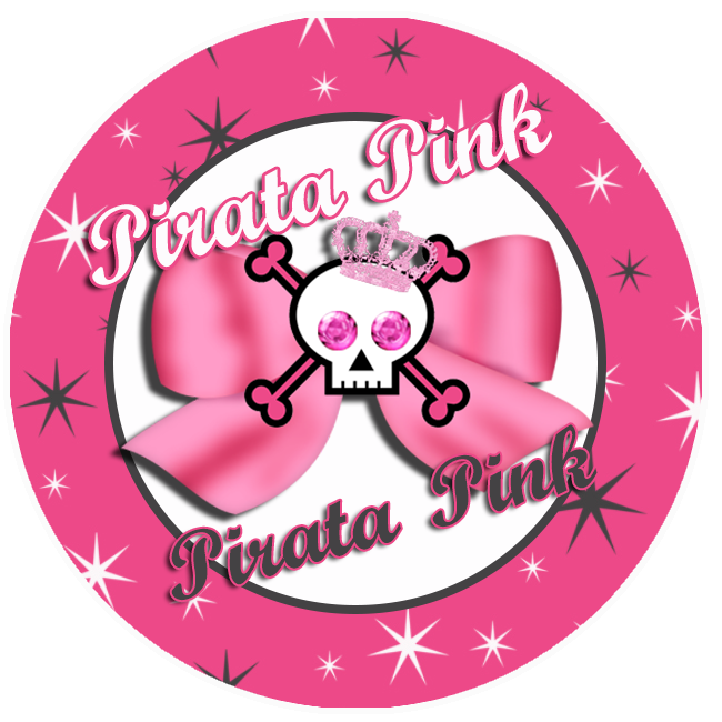 Toppers o Etiquetas de Pirata Rosa para imprimir gratis.