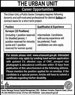 Punjab Government Urban Unit Jobs 2019 for Surveyor