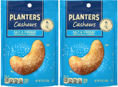 Bags of Planters Salt & Vinegar Cashews.