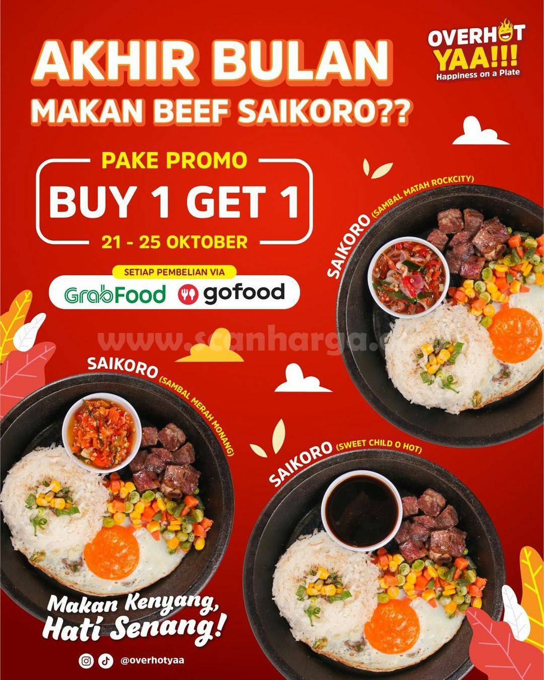 Promo Overhot Yaa Buy 1 Get 1 Setiap Pembelian via Gofood dan Grabfood