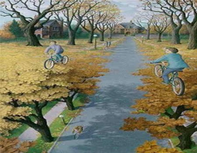 Bicycle Optical Illusion - Tree Illusion