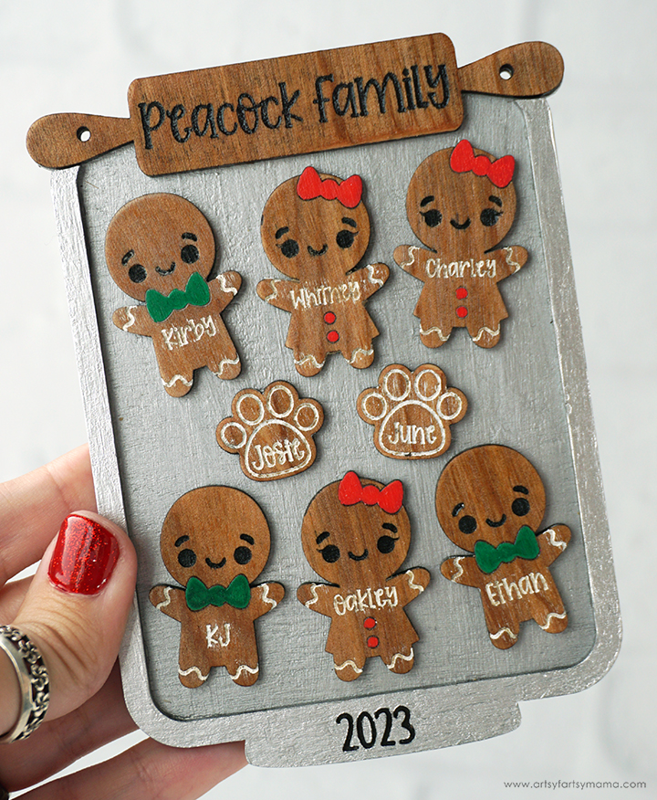 Gingerbread Cookie Sheet Family Ornaments