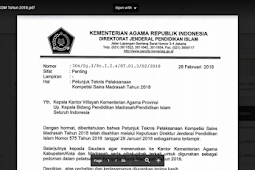 Juknis Pelaksanaan Kompetisi Sains Madrasah Tahun 2018