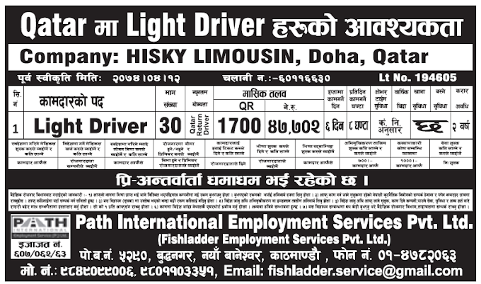 Jobs in Qatar for Nepali, Salary Rs 47,702