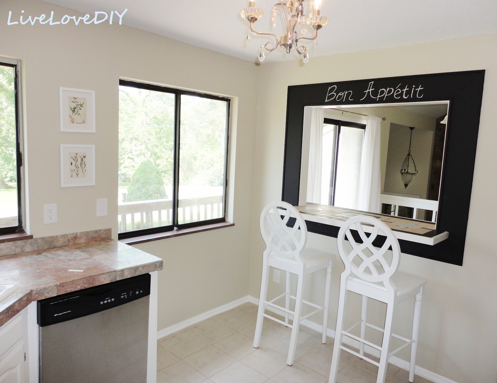 LiveLoveDIY: The Chalkboard Paint Kitchen Cabinet Makeover