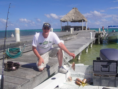 Hooking A Fish. After hooking a fish and