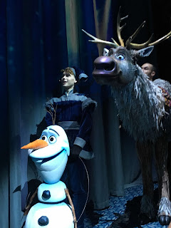 Olaf and Sven Puppets Walk Through Audience Frozen Live at the Hyperion Disney California Adventure Disneyland