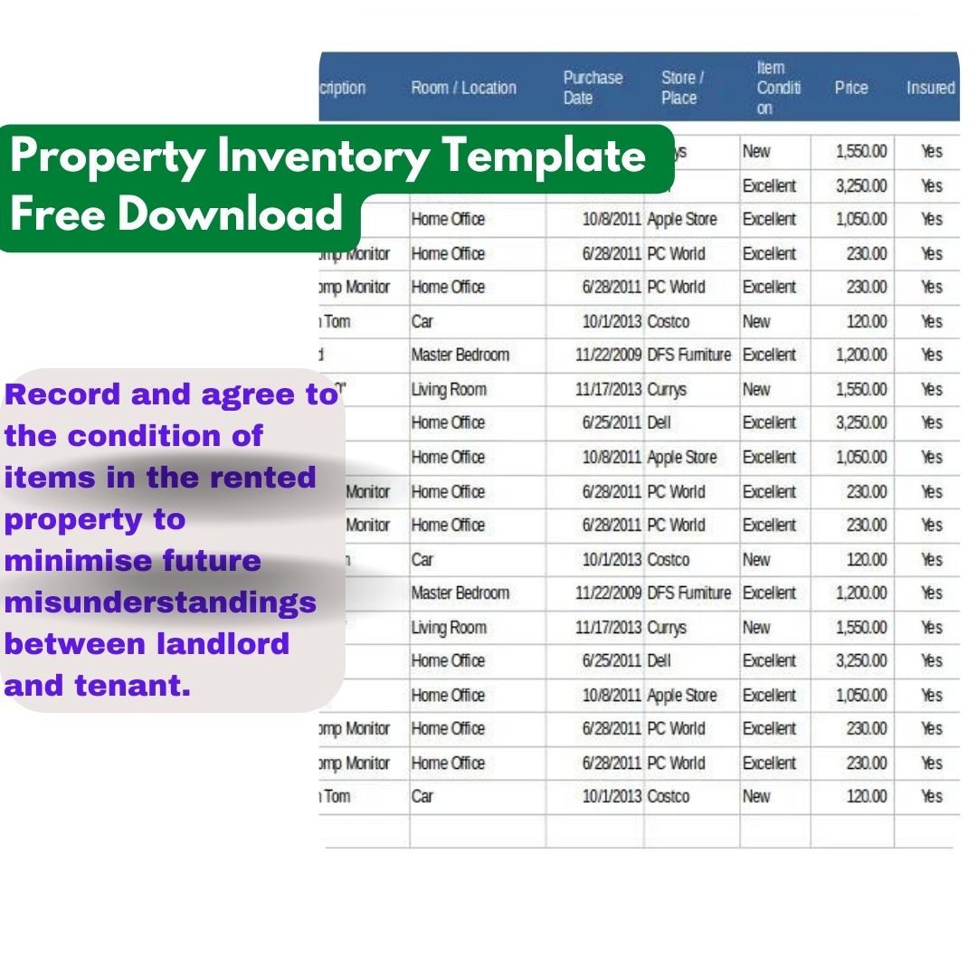 Rental Flat Property Inventory and Condition Form