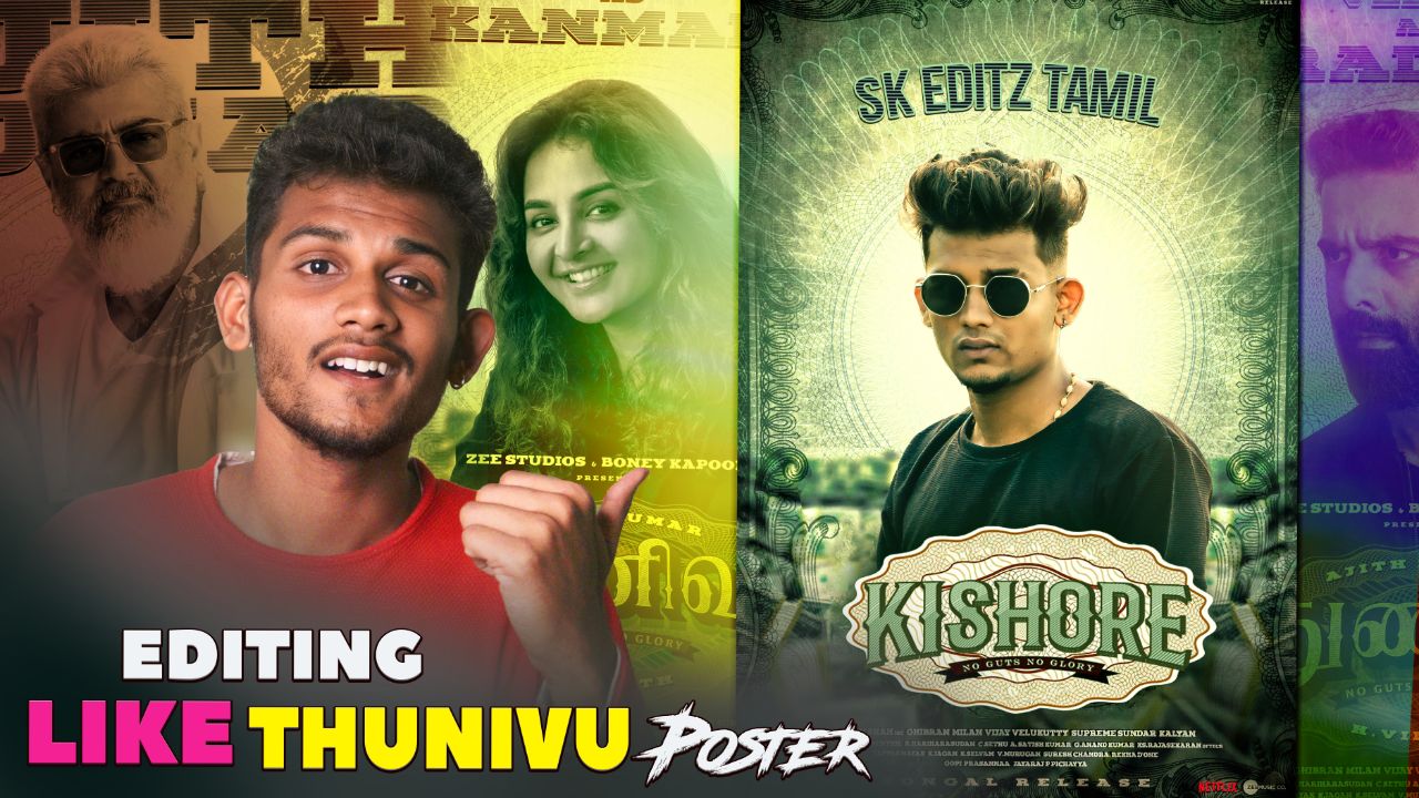 Thunivu Movie Character Poster Editing PicsArt Tamil - sk editz tamil